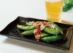 グリルdeカンタン!スナップエンドウのアーリオオーリオ♪